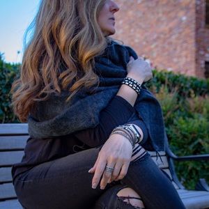 Charcoal Pashmina Boho Wool Sourced/Made in Nepal